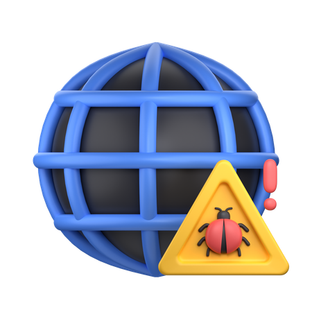 Internet Malware Alert  3D Icon