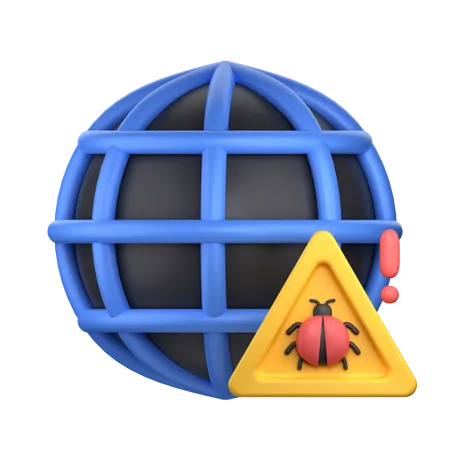Internet Malware Alert  3D Icon