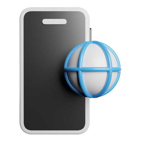 Internet mobile  3D Icon