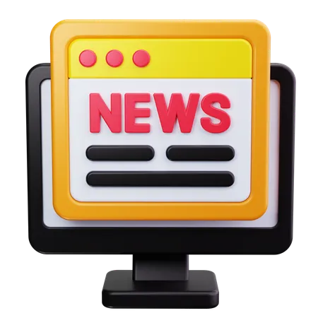 Internet news  3D Icon