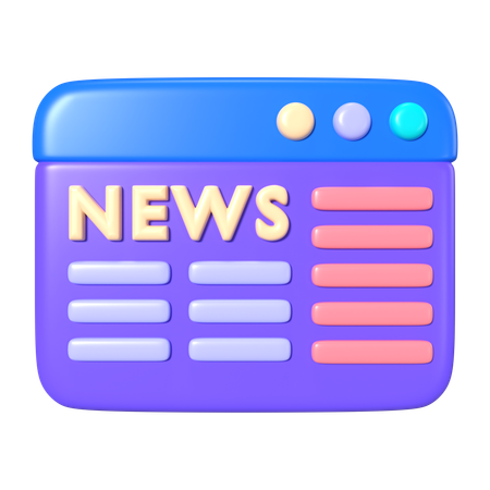 Internet News  3D Icon