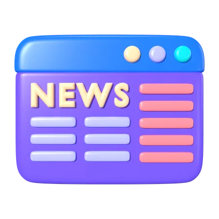 Internet News  3D Icon