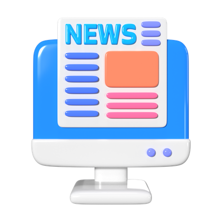 Internet News  3D Icon