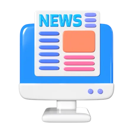 Internet News  3D Icon