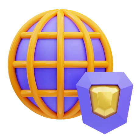 Internet protect  3D Icon