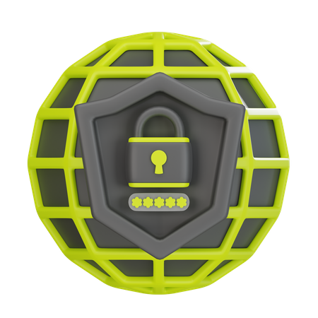 Internet Protection Password  3D Icon