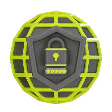 Internet Protection Password  3D Icon