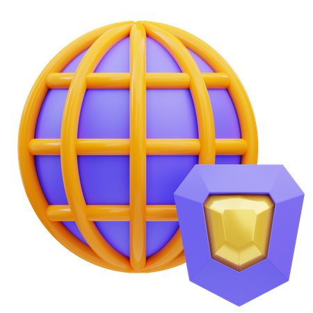 Proteção da Internet  3D Icon