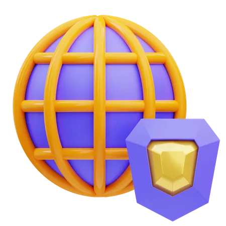 Proteção da Internet  3D Icon