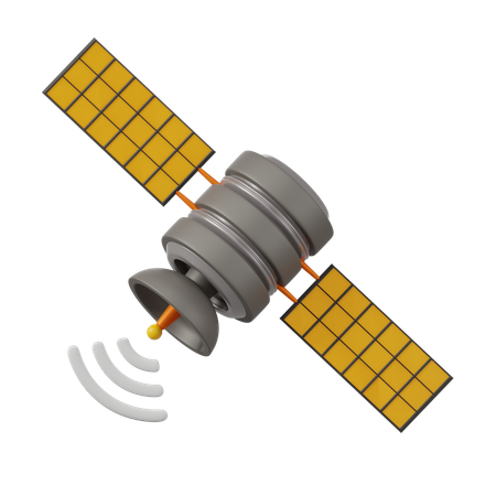 Internet par satellite  3D Icon