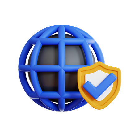 Internet Schutz  3D Icon