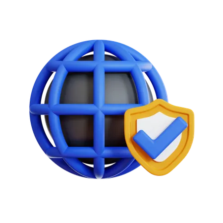 Internet Schutz  3D Icon