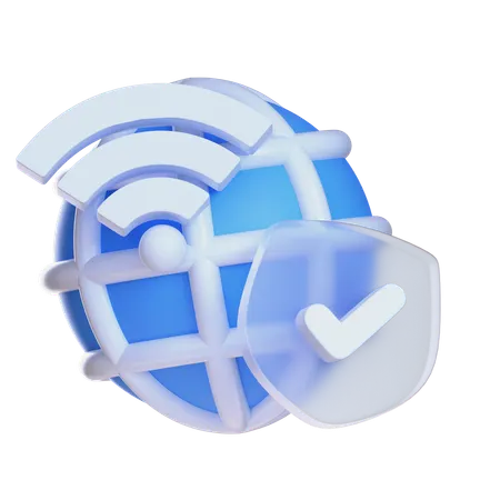 Internet Schutz  3D Icon