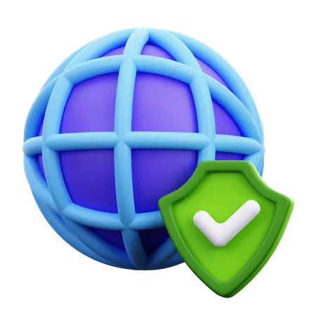 Internet Schutz  3D Icon