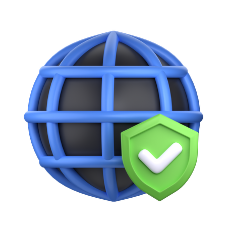 Internet Schutz  3D Icon