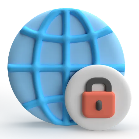 인터넷 보안  3D Icon