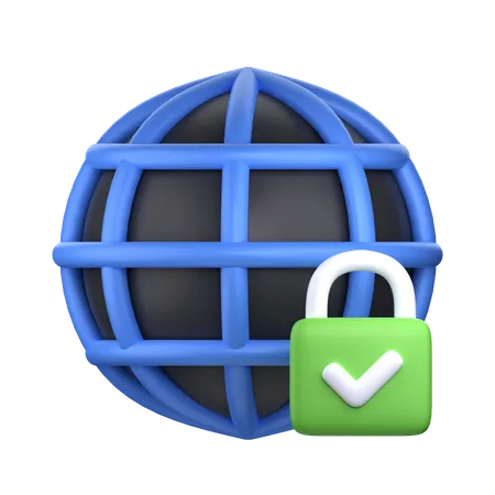 Internet Security 3 D Icon Perfect For Cyber Security Theme 3D Icon