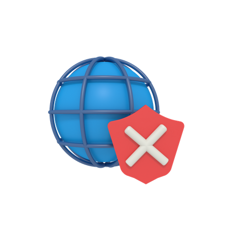 Internet security error 3D Icon