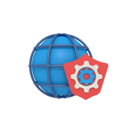 3 D Illustration Of Intrnet Security Setting 3D Icon