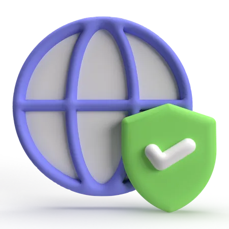 Internet seguro  3D Icon