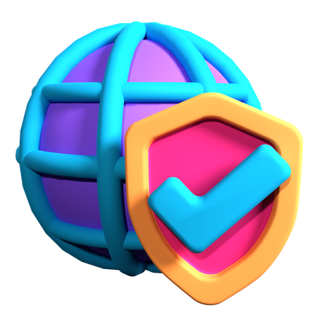 Segurança da Internet  3D Icon