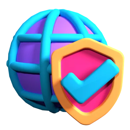 Segurança da Internet  3D Icon