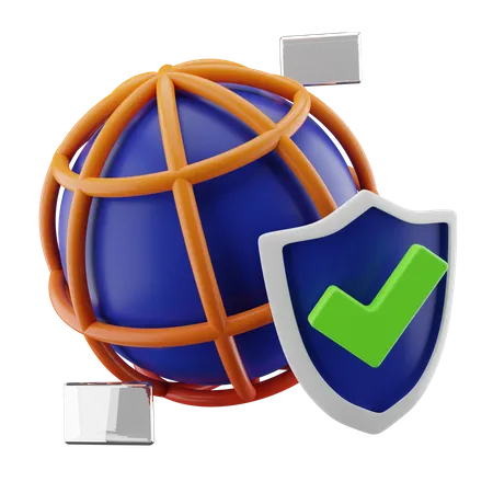 Segurança da Internet  3D Icon