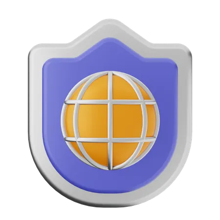 Proteção de escudo de internet  3D Icon