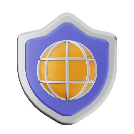 Proteção de escudo de internet  3D Icon