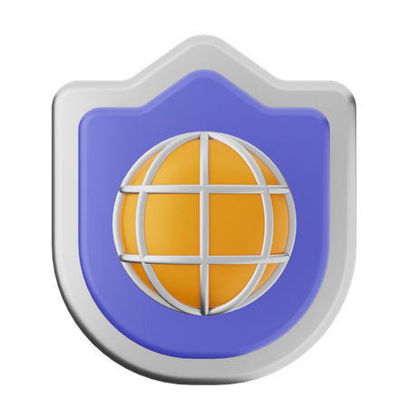 Internet Shield Protection  3D Icon