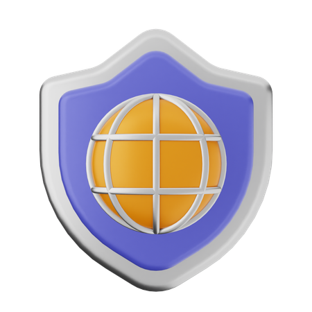 Internet Shield Protection  3D Icon