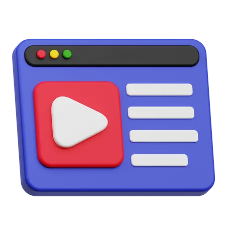 Vidéo sur Internet  3D Icon