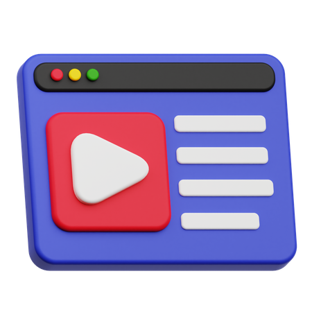 Internet Video  3D Icon