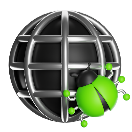Internet Virus Infected  3D Icon