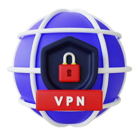 Internet VPN Security 3D Illustration