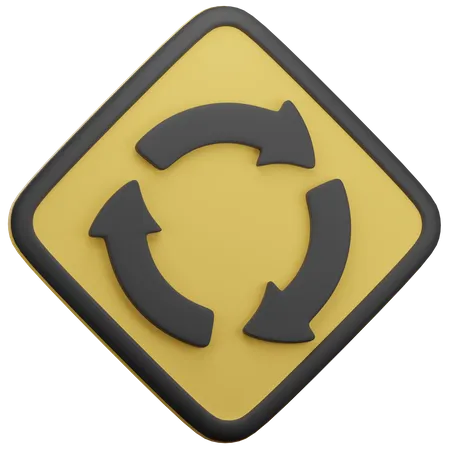 Intersección circular más adelante  3D Icon
