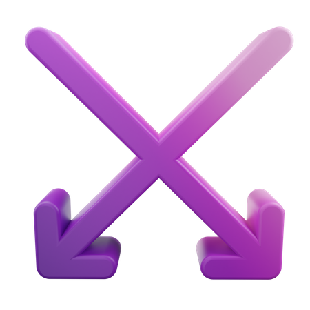 Intersect Down Arrow  3D Icon