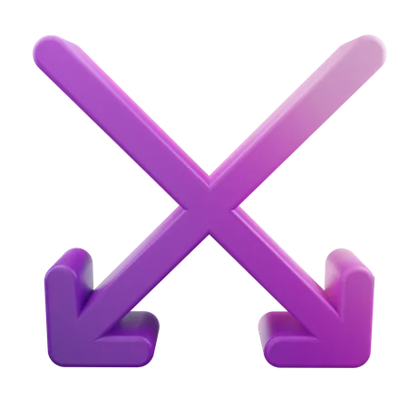 Intersect Down Arrow  3D Icon