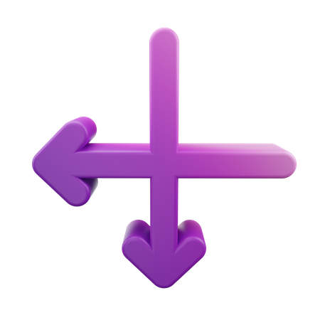 Intersect Left Down Arrow  3D Icon