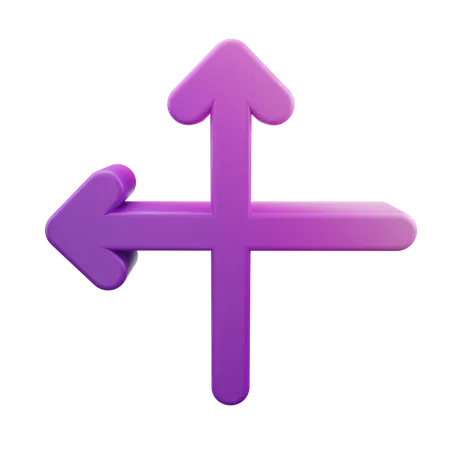 Intersect Left Up Arrow  3D Icon