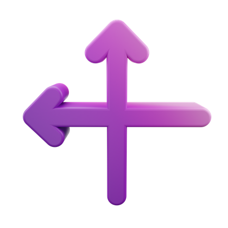 Intersect Left Up Arrow  3D Icon