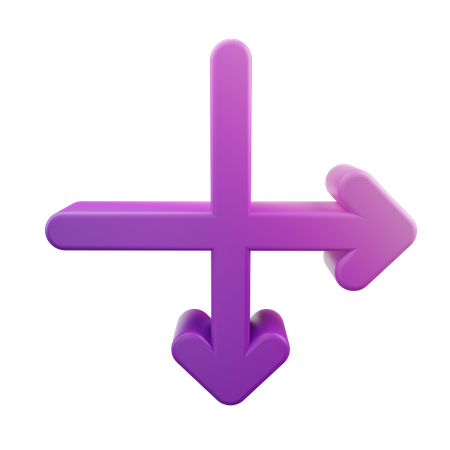 Intersect Right Down Arrow  3D Icon