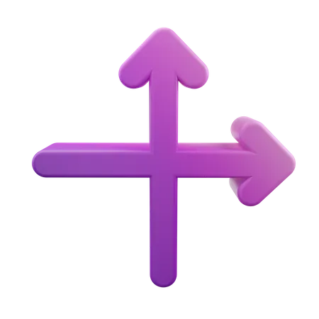 Intersect Right Up Arrow  3D Icon