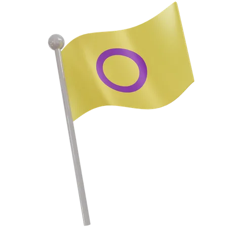 Intersex Flag  3D Illustration