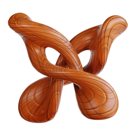 Intertwined Wooden  3D Icon