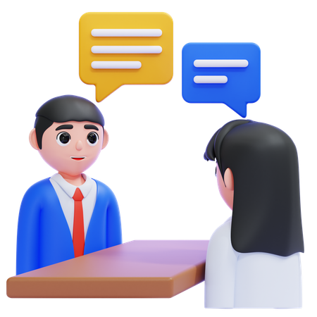 Interview  3D Icon