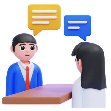 Interview  3D Icon