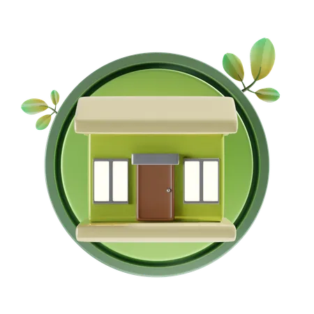 Casa verde  3D Icon