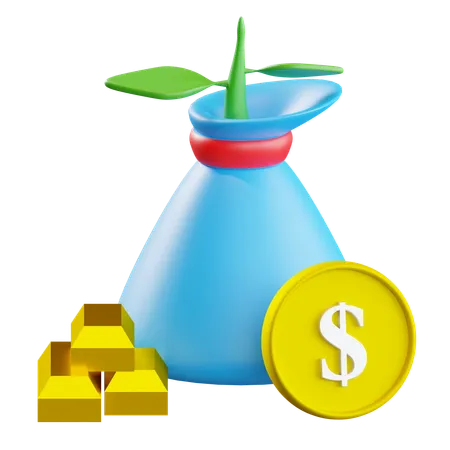 Inversión de dinero  3D Icon