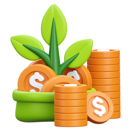 Inversión de dinero  3D Icon